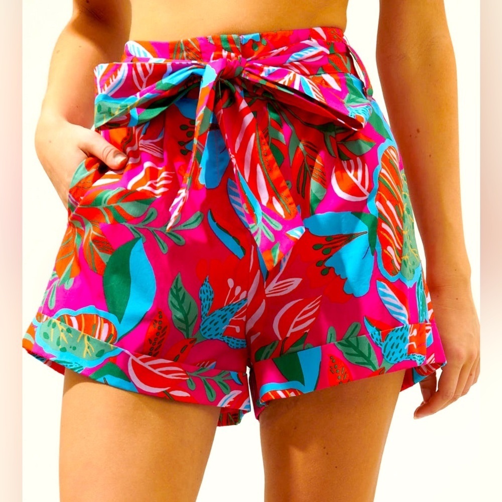 Golden‎ Goldie Boutique Cactus Blossom Bermuda Shorts Size Medium Tropical Beach